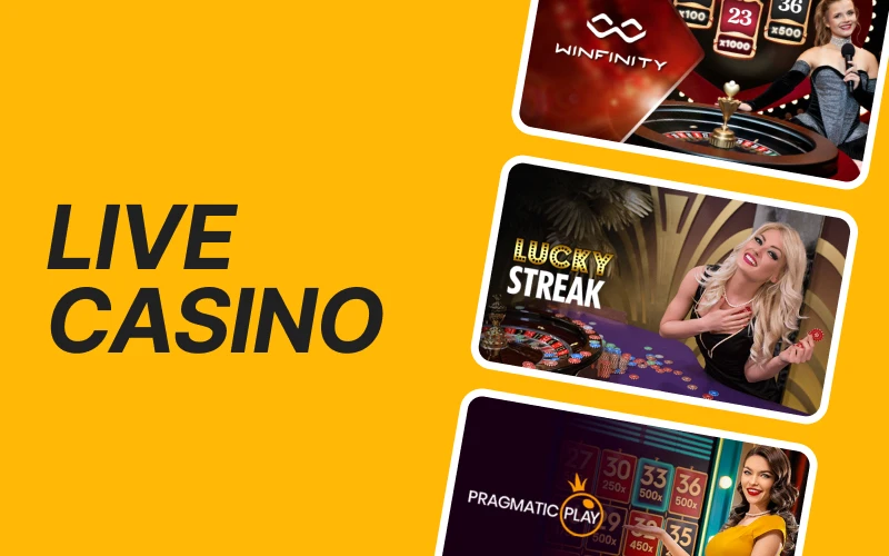 Play live casino games with real dealers at Melbet.