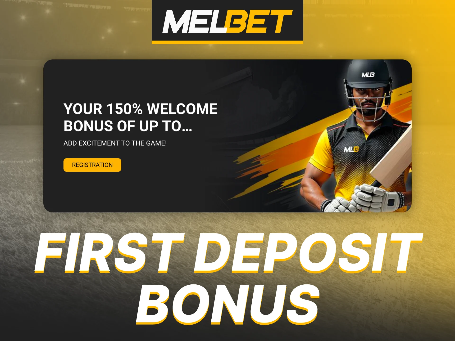 Melbet offers a welcome pack with bonuses for the first registration.
