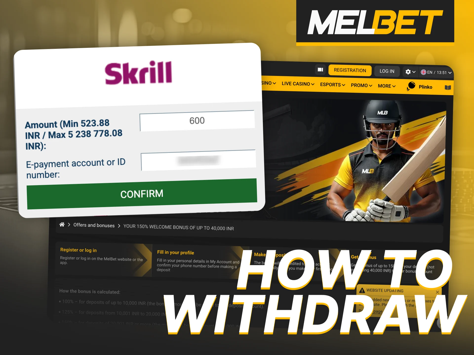 A complete guide to withdrawing Melbet bonuses.