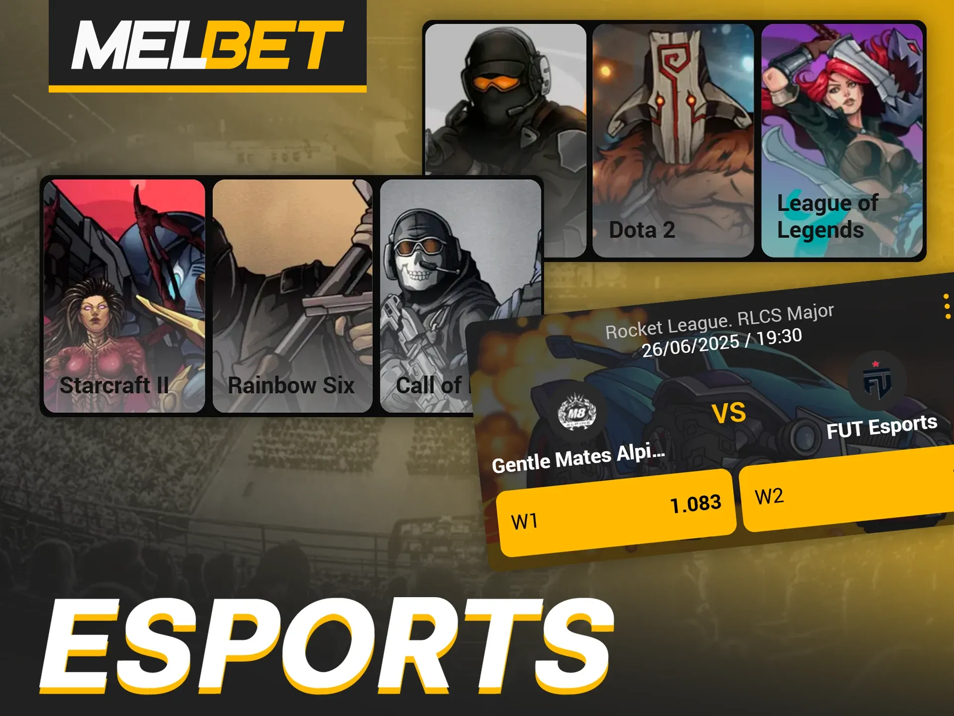 Stay up to date with all eSports tournaments with Melbet.