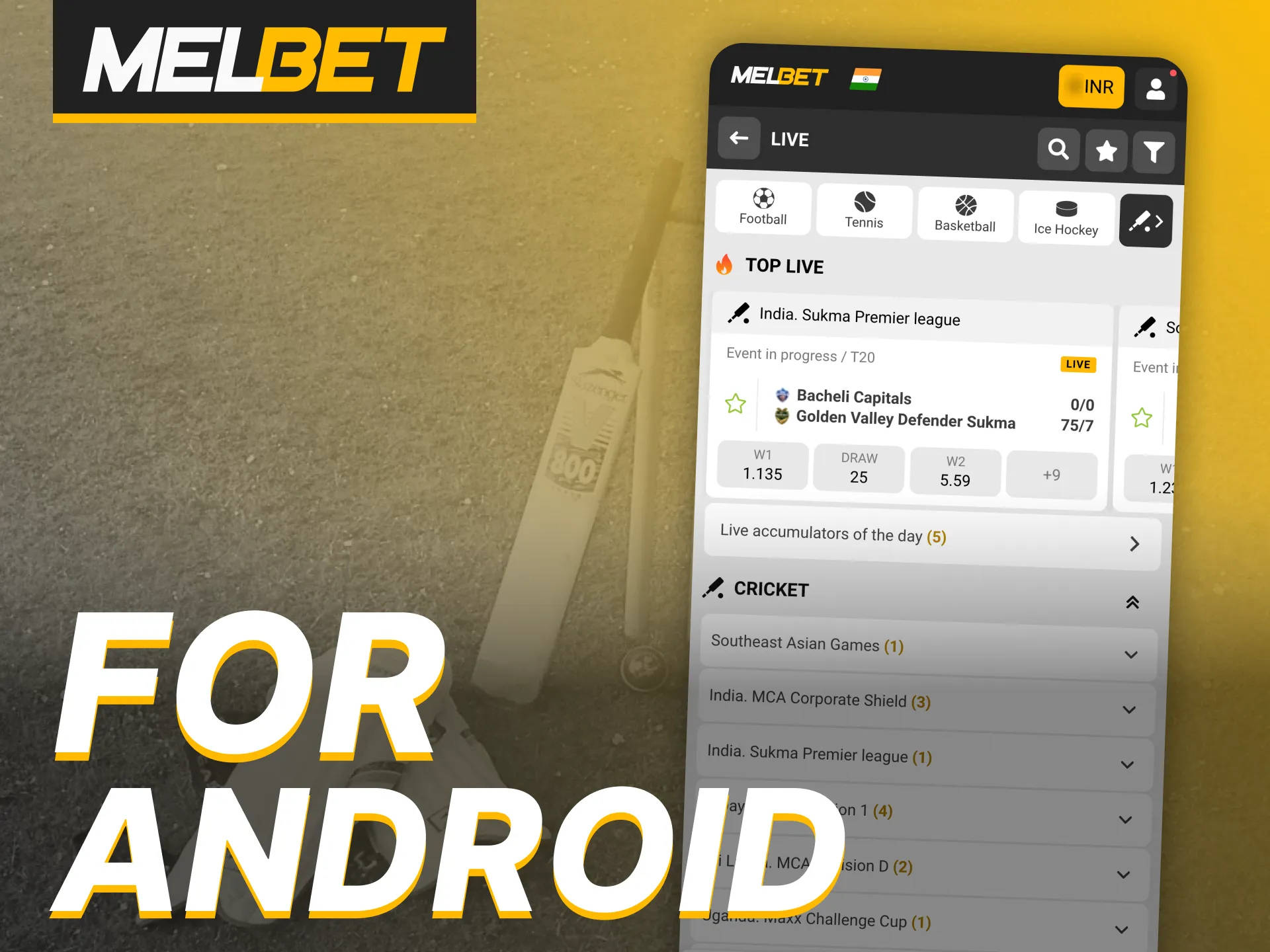 Download the convenient Melbet mobile app on Android.