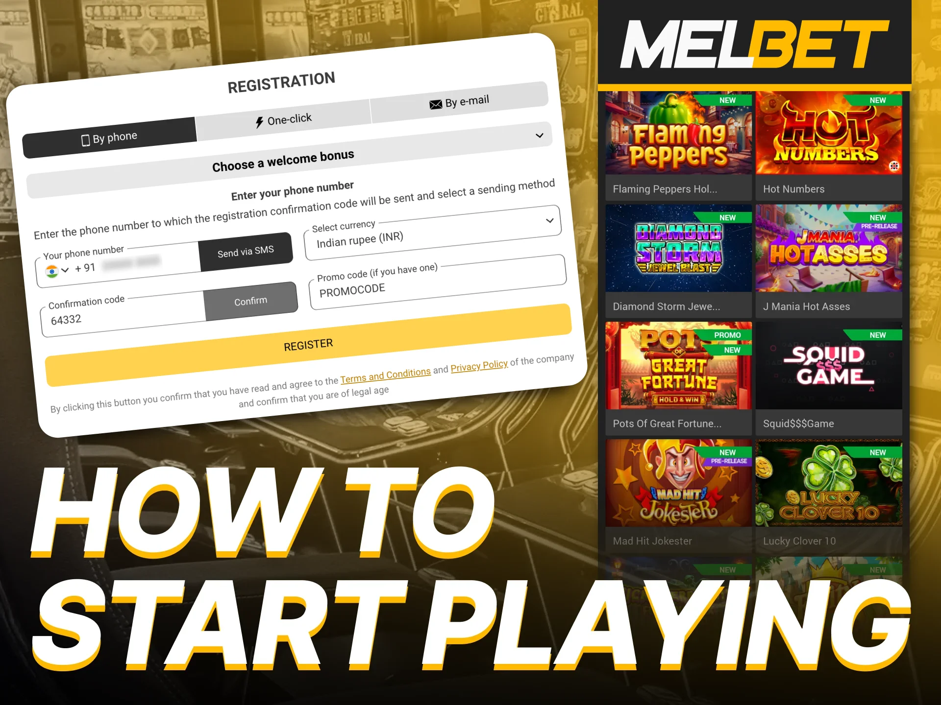 Sign up on Melbet and start spinning the reels of slot games.