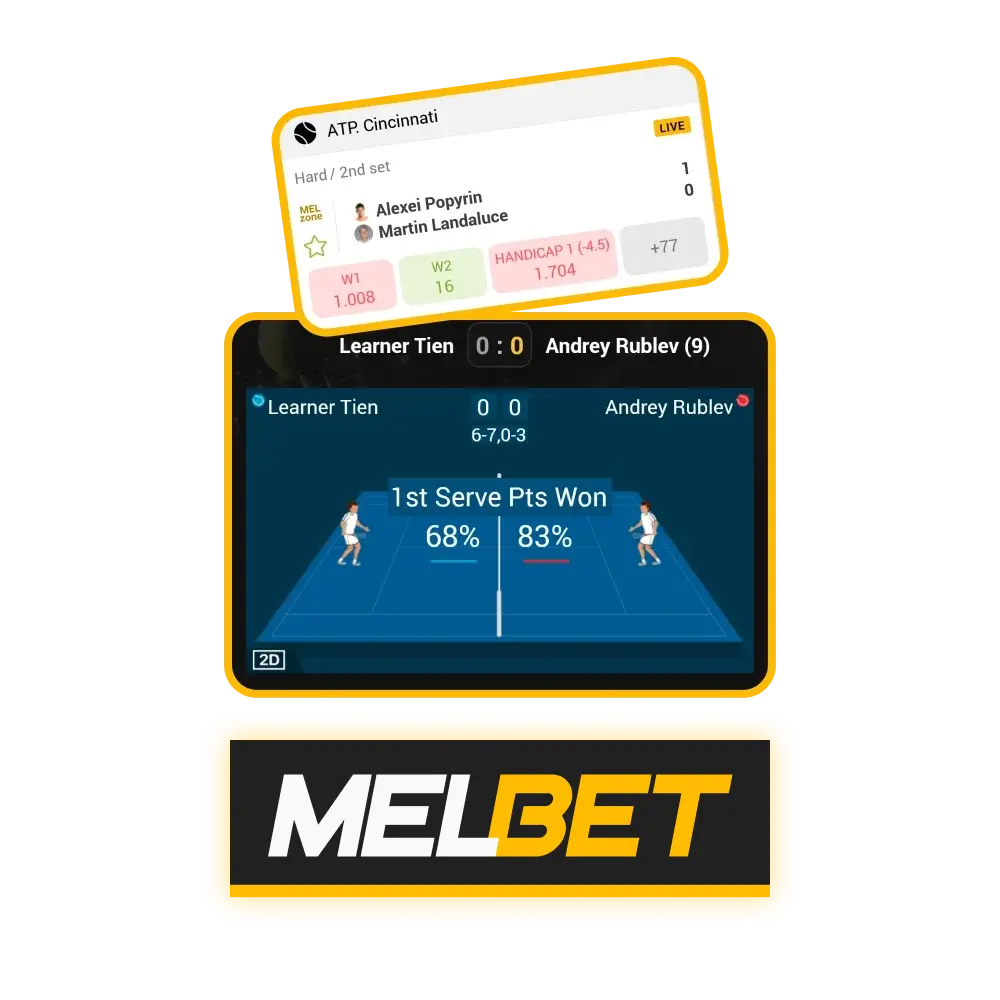 Experience the thrill of tennis betting at Melbet.