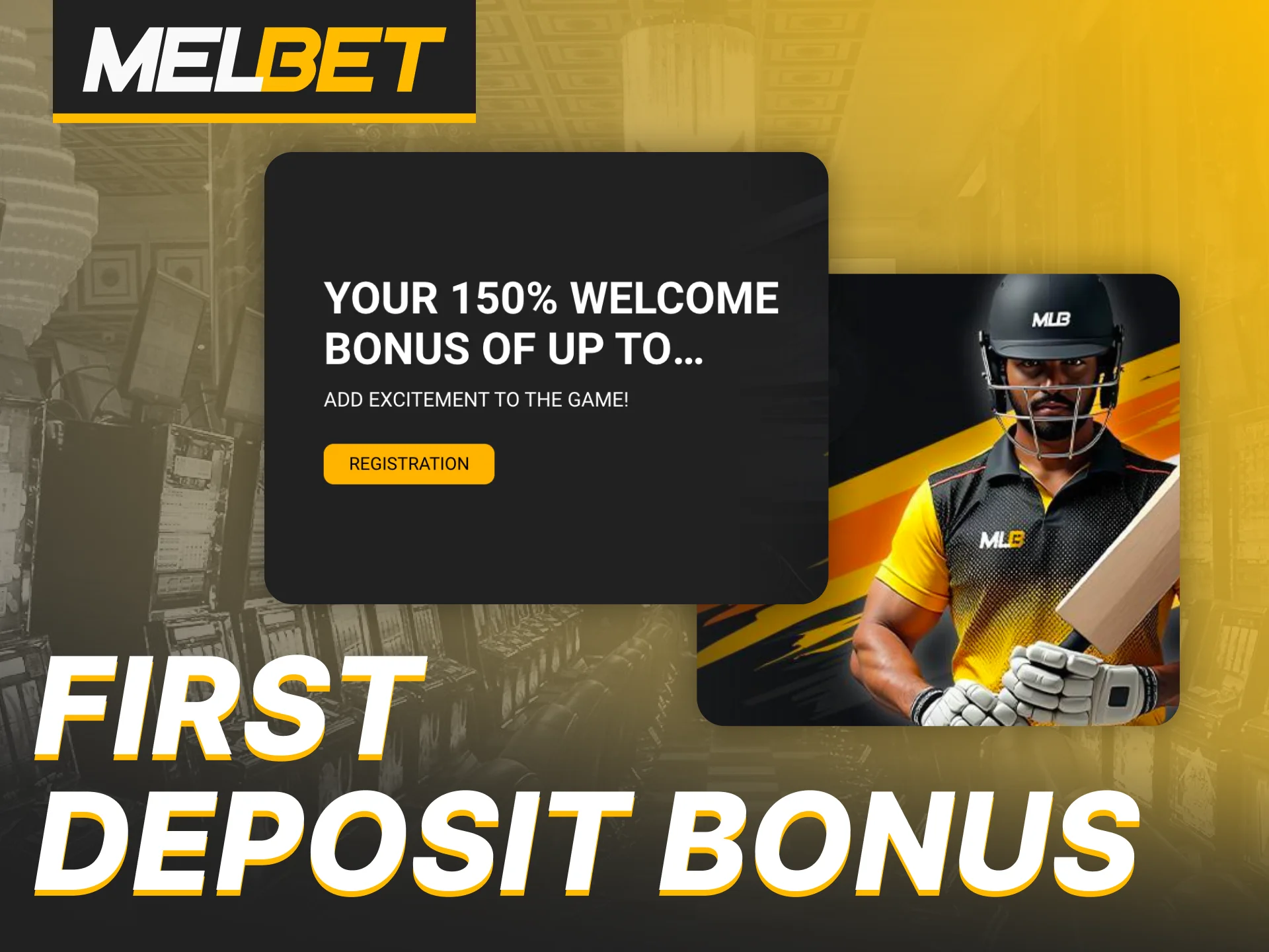 Receive the Melbet welcome bonus when you make your first deposit.