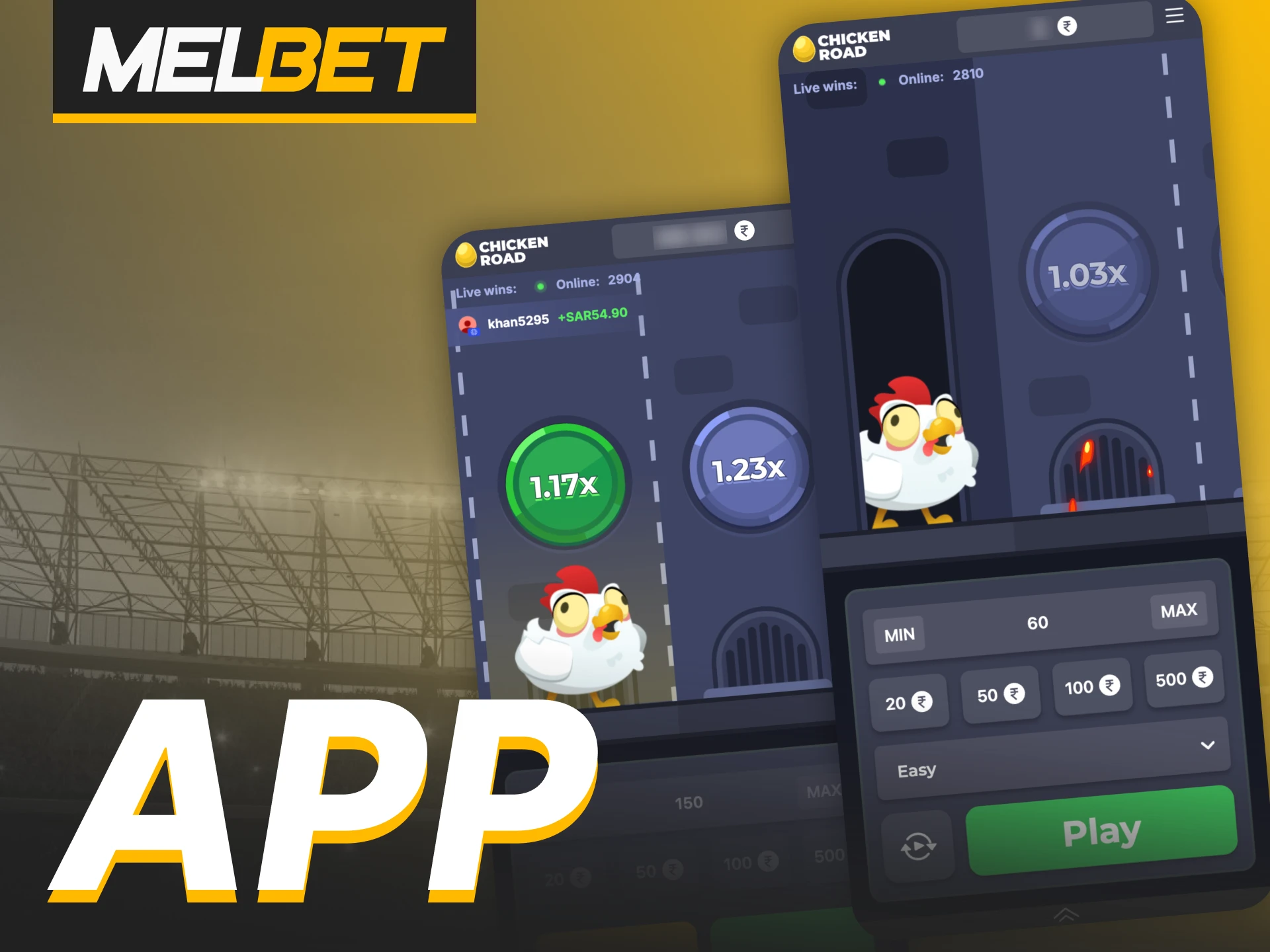 Download Melbet Chicken Road app for Android and iOS.