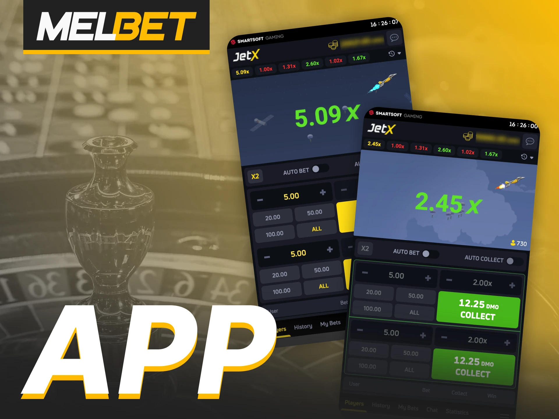 Download Melbet official app to play JetX game on your device.